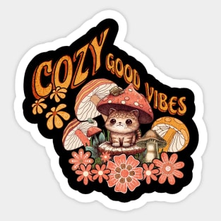 Cozy Good Vibes Cottagecore Sticker